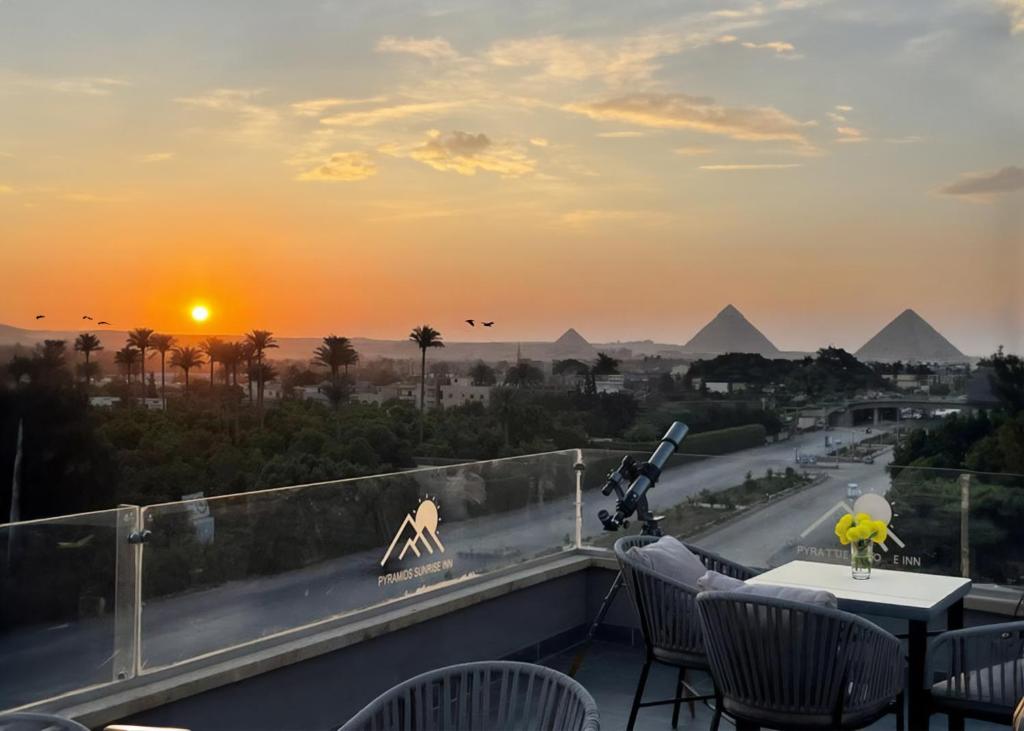 Rooftop overlooking the pyramids